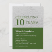 Jahrestagsfeier Grünes Silber Einladung (Vorderseite)