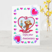 Jahrestagskarte 3. Leder Karte (Gelbe Blume)