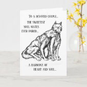 Jahrestagskarte mit gewidmeten Paaren (Wölfe) Karte (Gelbe Blume)