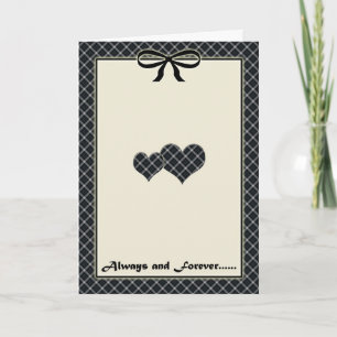 Jahrestagskarte mit karierten Herzen Karte