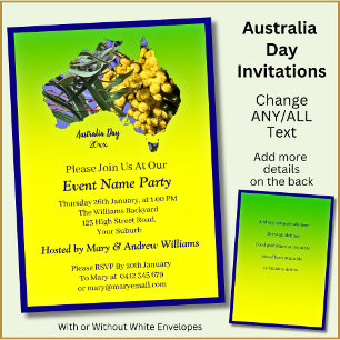 Jahrestext hinzufügen, Wattle Gum Leaf Australia D Einladung