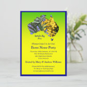 Jahrestext hinzufügen, Wattle Gum Leaf Australia D Einladung (Stehend Vorderseite)