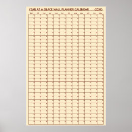 Jahresübersicht-Wandplaner-Kalender ohne Datum Poster