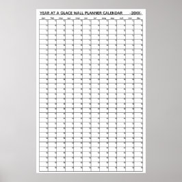 Jahresübersicht-Wandplaner-Kalender ohne Datum Poster