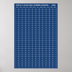 Jahresübersicht-Wandplaner-Kalender ohne Datum Poster
