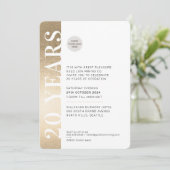 JAHRESVERANSTALTUNG Modernes minimales Logo Gold s Einladung (Stehend Vorderseite)