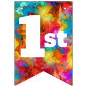 JAHRESWÄSCHE FARBFARBIGE REGENBOW PERSONALISIERT WIMPELKETTE (Dritte Fahne)