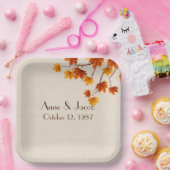 Jahreswechsel Herbstrückgänge in Burlap Pappteller (Party)