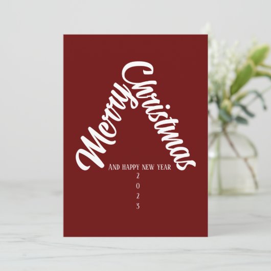 Jahresweihnachtskarten mit feiertagskarte (Stehend Vorderseite)