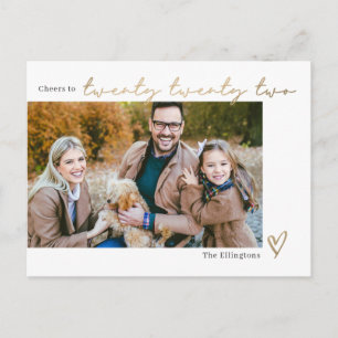 Jahreszahl editierbar farblich Neujahr Postkarte