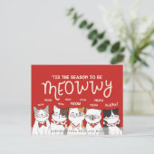 Jahreszeit als Meowwy | Funny Holiday Gruß Postkarte (Stehend Vorderseite)