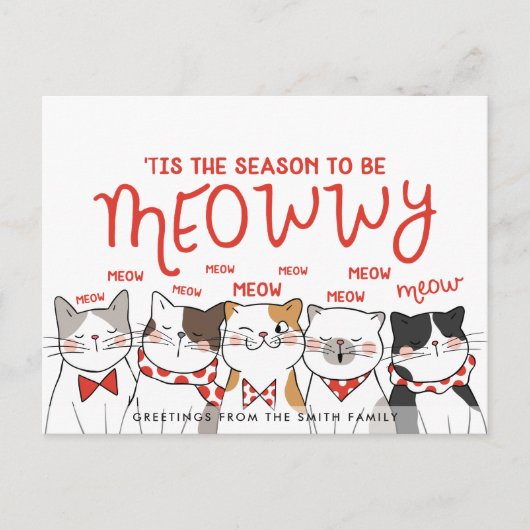 Jahreszeit als Meowwy | Funny Holiday Gruß Postkarte (Vorderseite)