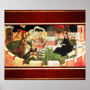 JAHRESZEIT ALS MYSTISCHE HUNT VON UNICORN POSTER