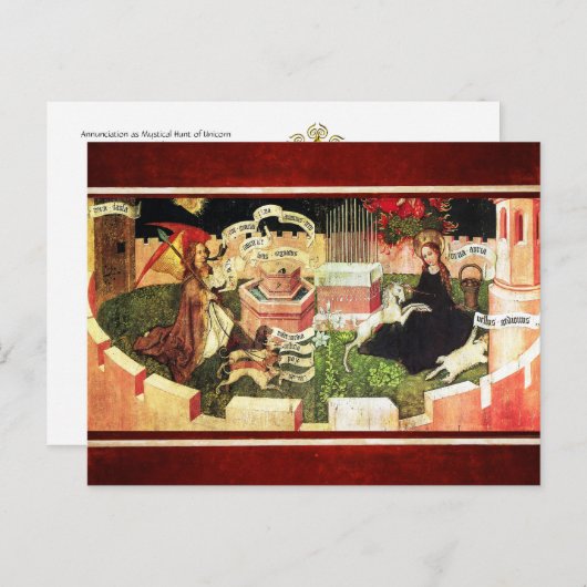 JAHRESZEIT ALS MYSTISCHE HUNT VON UNICORN POSTKARTE (Vorne/Hinten)
