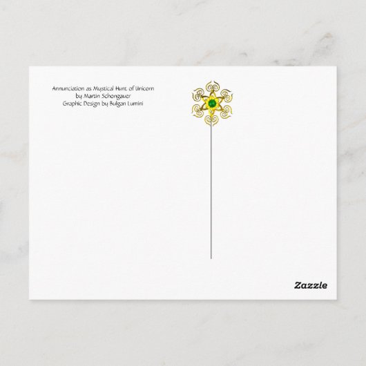 JAHRESZEIT ALS MYSTISCHE HUNT VON UNICORN POSTKARTE (Rückseite)