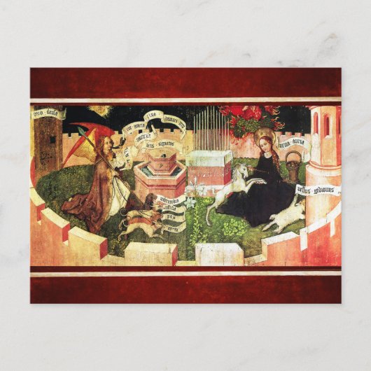 JAHRESZEIT ALS MYSTISCHE HUNT VON UNICORN POSTKARTE (Vorderseite)