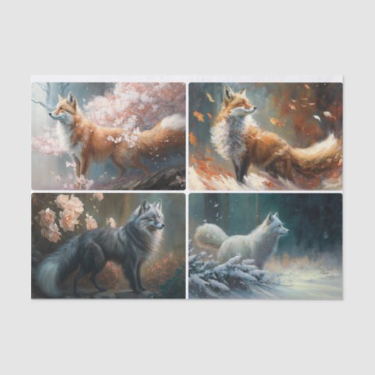 Jahreszeit der Füchse Seidenpapier (Vorderseite)