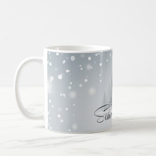 Jahreszeit der Joy Winter Trees Kaffeetasse (Links)