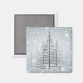 Jahreszeit der Joy Winter Trees Magnet (Vorderseite/Rückseite)