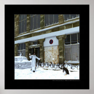 Jahreszeit der spielerischen Pinguine Poster