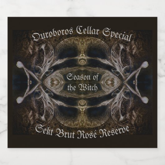 JAHRESZEIT DER WITCH SCHAUMWEINETIKETT (Einzelnes Label)