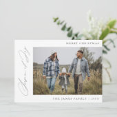 Jahreszeit des Fotos der Freude Feiertagskarte (Stehend Vorderseite)