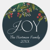 Jahreszeit des Personalisierten Weihnachtsurlaubs Runder Aufkleber (Vorderseite)