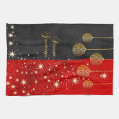 Jahreszeit-Grüße - schwarz, Rot und Geschirrtuch (Horizontal)