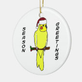 Jahreszeit-Grüßecockatiel-Weihnachtsverzierung Keramik Ornament (Links)