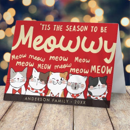 Jahreszeit: Meowwy Funny Niedlich Cats Caroling Feiertagskarte
