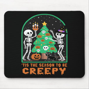 Jahreszeit, um gruselig Halloween Skelette mit Chr Mousepad