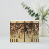 Jahreszeit von Alphonse Mucha Postkarte (Stehend Vorderseite)