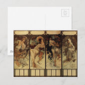 Jahreszeit von Alphonse Mucha Postkarte (Vorne/Hinten)