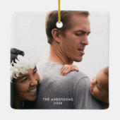 Jahreszeit zum Jolly Foto Weihnachtsbaum Keramikornament (Rückseite)