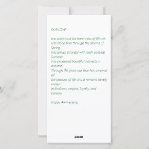 Jahreszeiten der Liebe Feiertagskarte