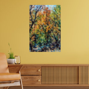 Jahreszeiten Eichenbaum Abstraktes Kunstposter Poster
