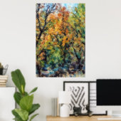 Jahreszeiten Eichenbaum Abstraktes Kunstposter Poster (Heimbüro)