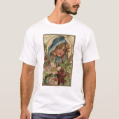 Jahreszeiten GreetingsGirl in einer Haube T-Shirt (Vorderseite)