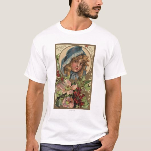 Jahreszeiten GreetingsGirl in einer Haube T-Shirt (Vorderseite)