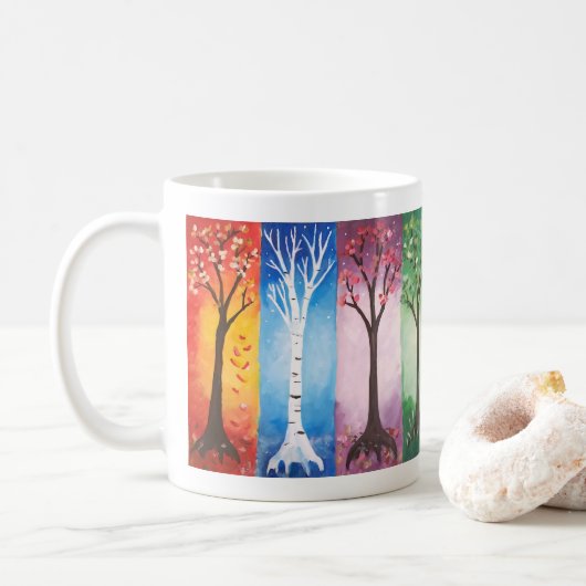 Jahreszeiten Kaffeetasse (Mit Donut)