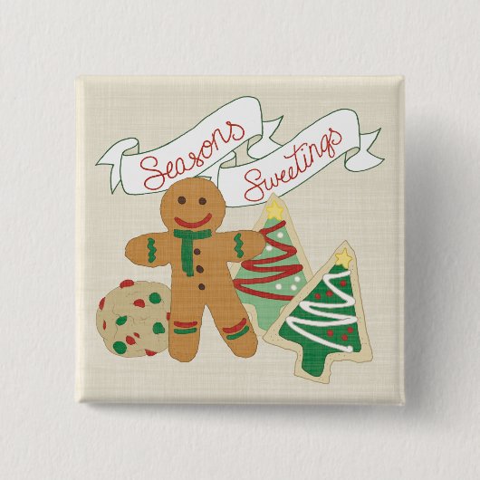 Jahreszeiten Sweetings | Lebkuchen-Plätzchen Button (Vorderseite)