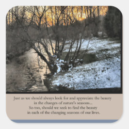Jahreszeiten unseres Lebens Inspiration Quadratischer Aufkleber