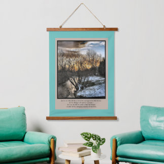 Jahreszeiten unseres Lebens Inspiration Wandteppich Mit Holzrahmen