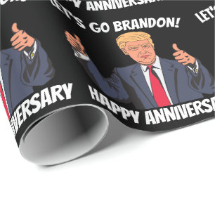 JAHRESZEITPAPIER TRUMP LET'S GO BRANDON WRAPPPAPIE GESCHENKPAPIER