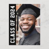 Jahrgang 2024 Modernes Foto aus schwarzem Abschlus Postkarte (Vorderseite)