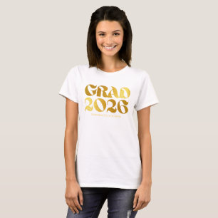 Jahrgang 2026 2 Schwarz und Gold Typografie T-Shirt