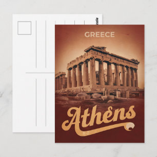 Jahrgang Reise Athen Hauptstadt Griechenland Gesch Postkarte