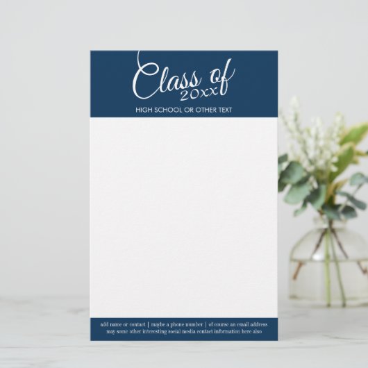 Jahrgang und Schule - minimaler Dank Briefpapier (Stehend Vorderseite)