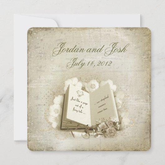 Jahrgangsbuch mit Bouquet Einladung (Vorderseite)