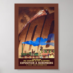 Jahrhundertfeier der deutschen Eisenbahnen Vintage Poster